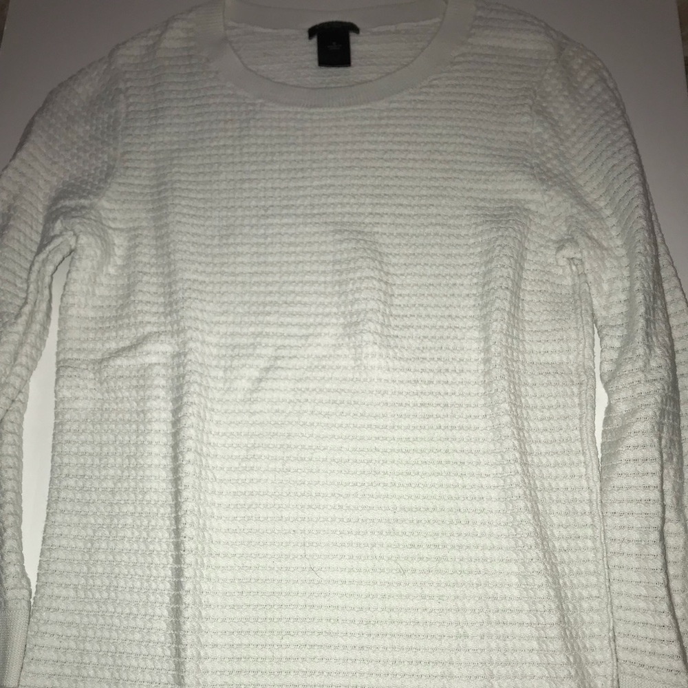 Ann Taylor ribbed white sweater